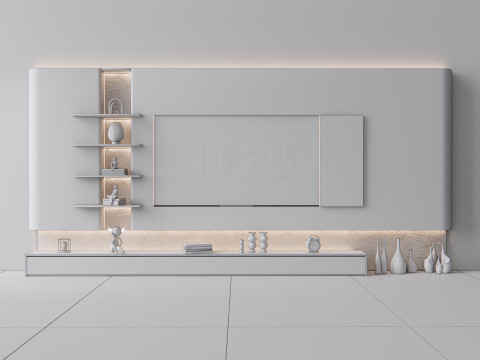 TV wall 3 Model 3D