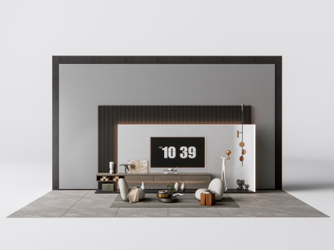 TV wall 4 3D Модель