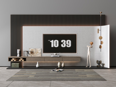 TV wall 4 3D Модель