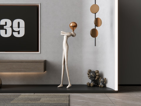 TV wall 4 3D Модель