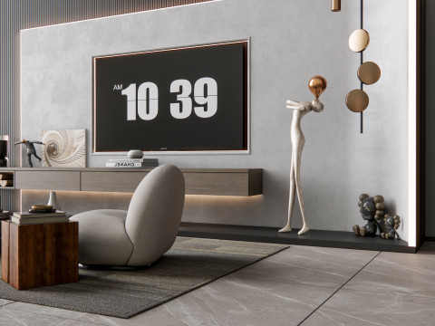TV wall 4 3D Модель