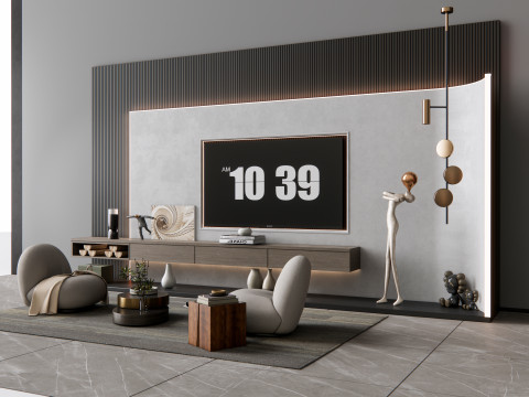 TV wall 4 3D Модель