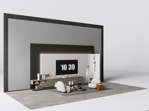 TV wall 4 3D Модель