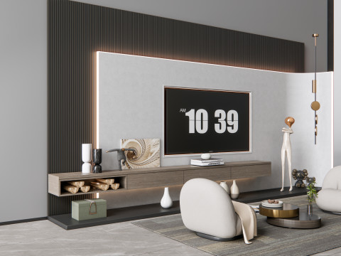 TV wall 4 3D Модель