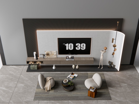 TV wall 4 3D Модель