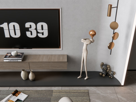 TV wall 4 3D Модель