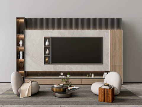 TV wall 5 3Dモデル