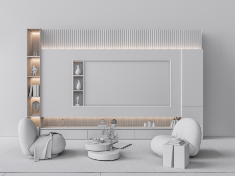 TV wall 5 3D Model