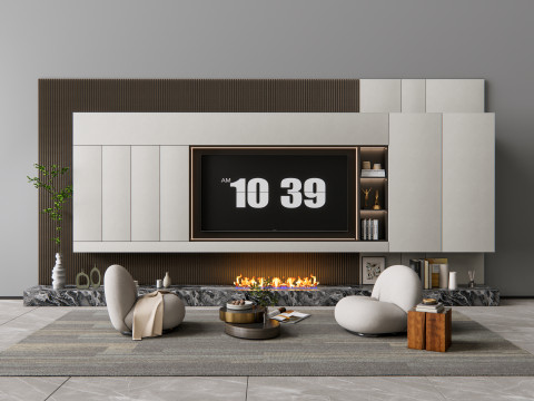 TV wall 6 Model 3D