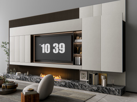 TV wall 6 Model 3D