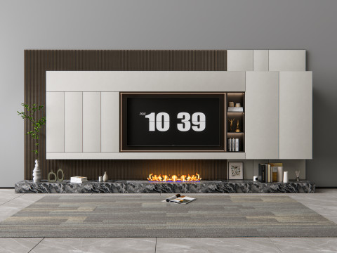 TV wall 6 Model 3D