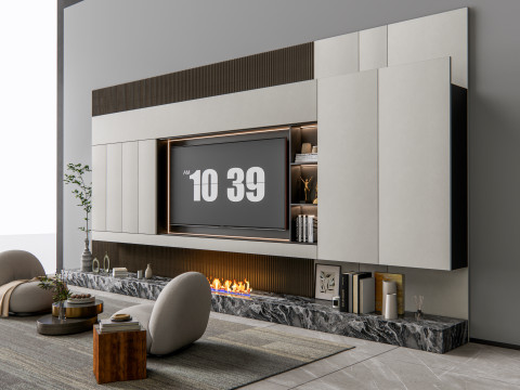 TV wall 6 Model 3D