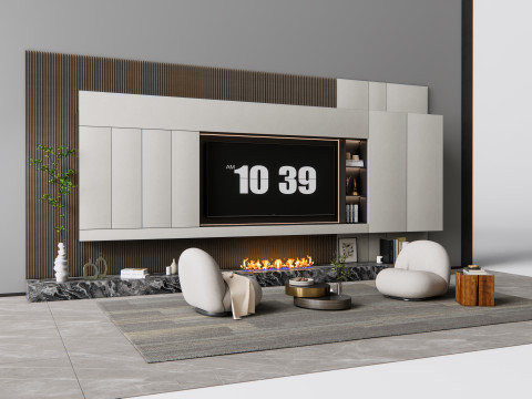 TV wall 6 Model 3D