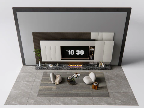 TV wall 6 3D Model