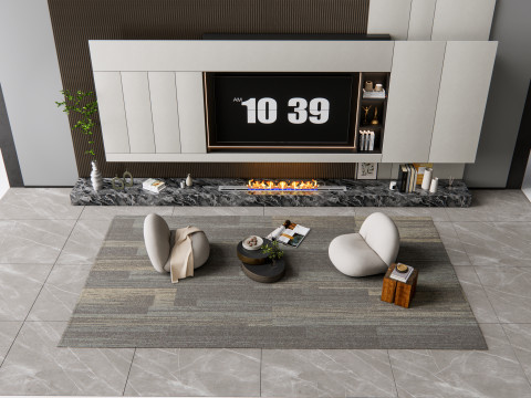 TV wall 6 Model 3D
