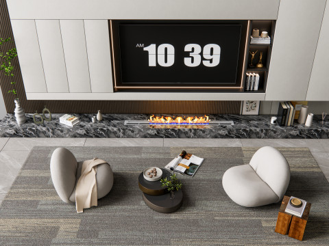 TV wall 6 Model 3D