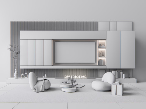 TV wall 6 Model 3D