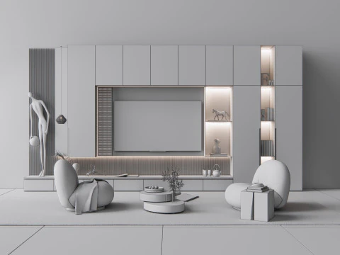Parete TV 7 Modello 3D