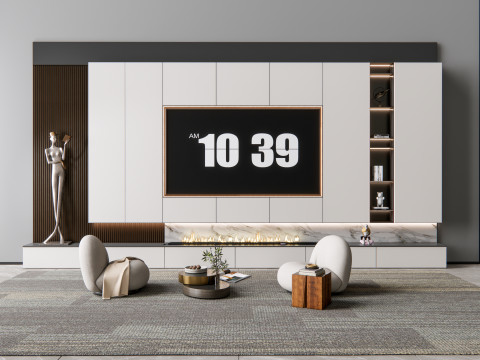 TV wall 8 3D Model