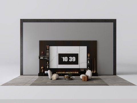 TV wall 9 3D Model