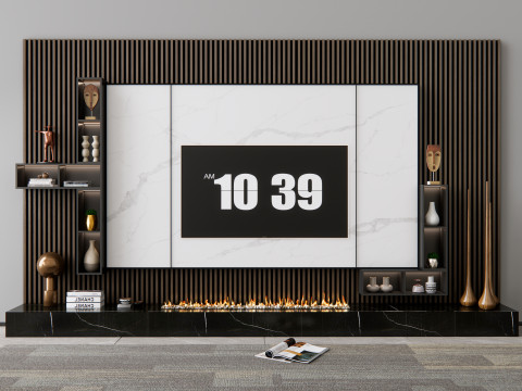TV wall 9 3D Model
