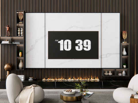 TV wall 9 3D Model