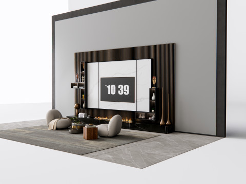TV wall 9 3D Model