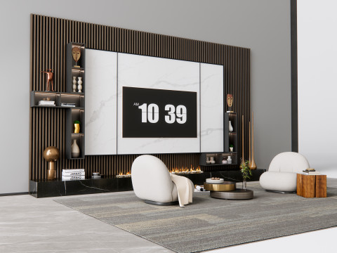 TV wall 9 3D Model