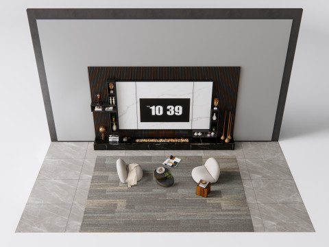 TV wall 9 3D Model