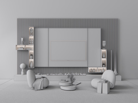TV wall 9 3D Model