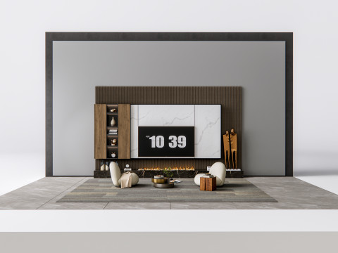 TV wall 10 3D Model