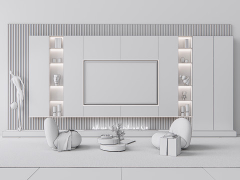 TV wall 11 Model 3D
