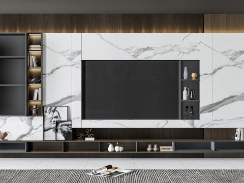 TV wall 16 3D Модель