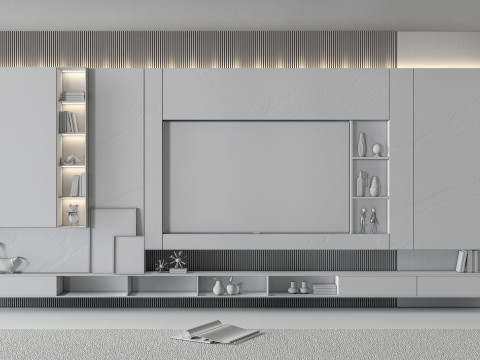 TV wall 16 3D Модель