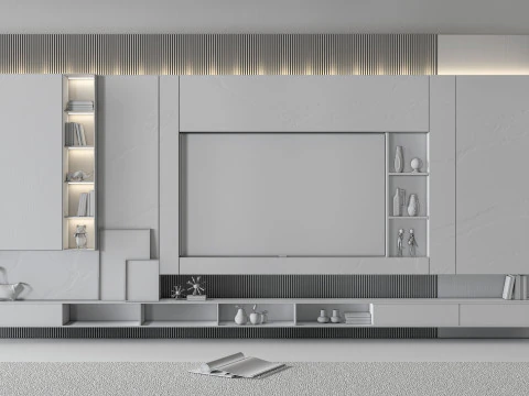 Parete TV 16 Modello 3D