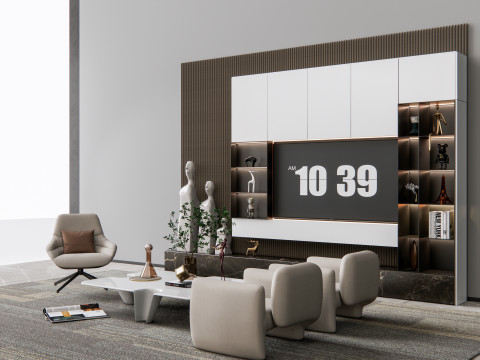 TV wall 18 3D 모델