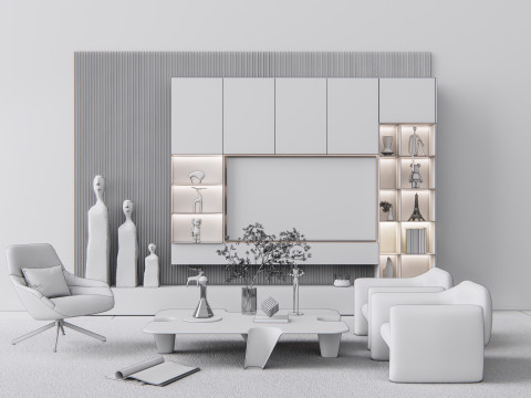 TV wall 18 3D 모델