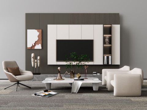TV wall 19 3D Model