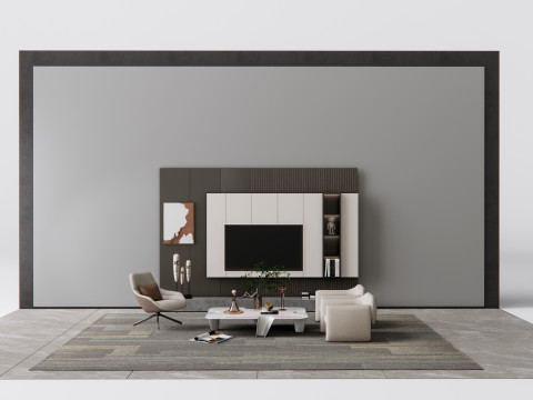 TV wall 19 3D Model