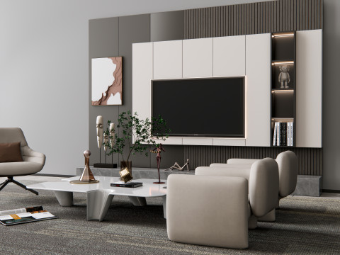 TV wall 19 3D Model