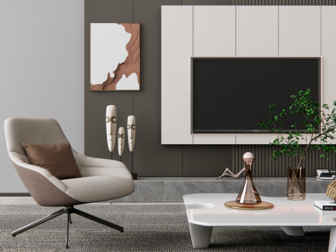 TV wall 19 3D Model