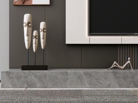 TV wall 19 3D Model