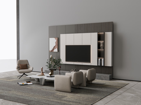 TV wall 19 3D Model