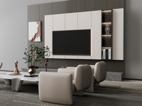 TV wall 19 3D Model