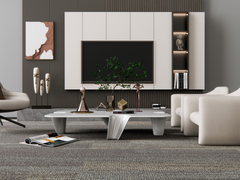 TV wall 19 3D Model