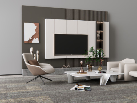 TV wall 19 3D Model