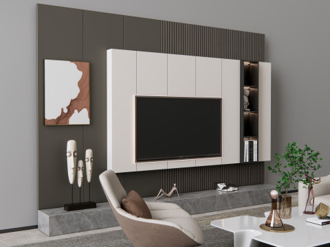 TV wall 19 3D Model