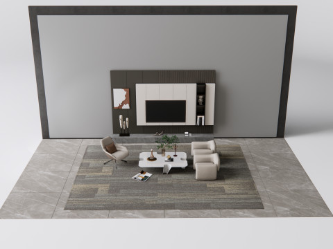 TV wall 19 3D Model