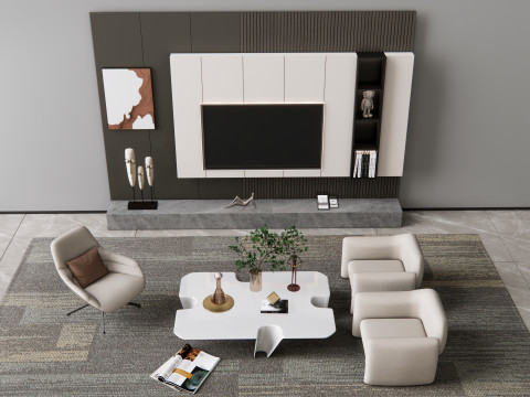 TV wall 19 3D Model