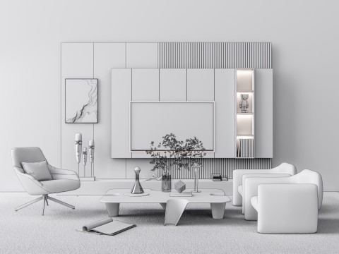 TV wall 19 3D Model